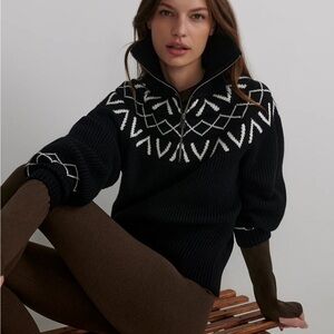 Varley Sigrid Fairisle Half-Zip Sweater